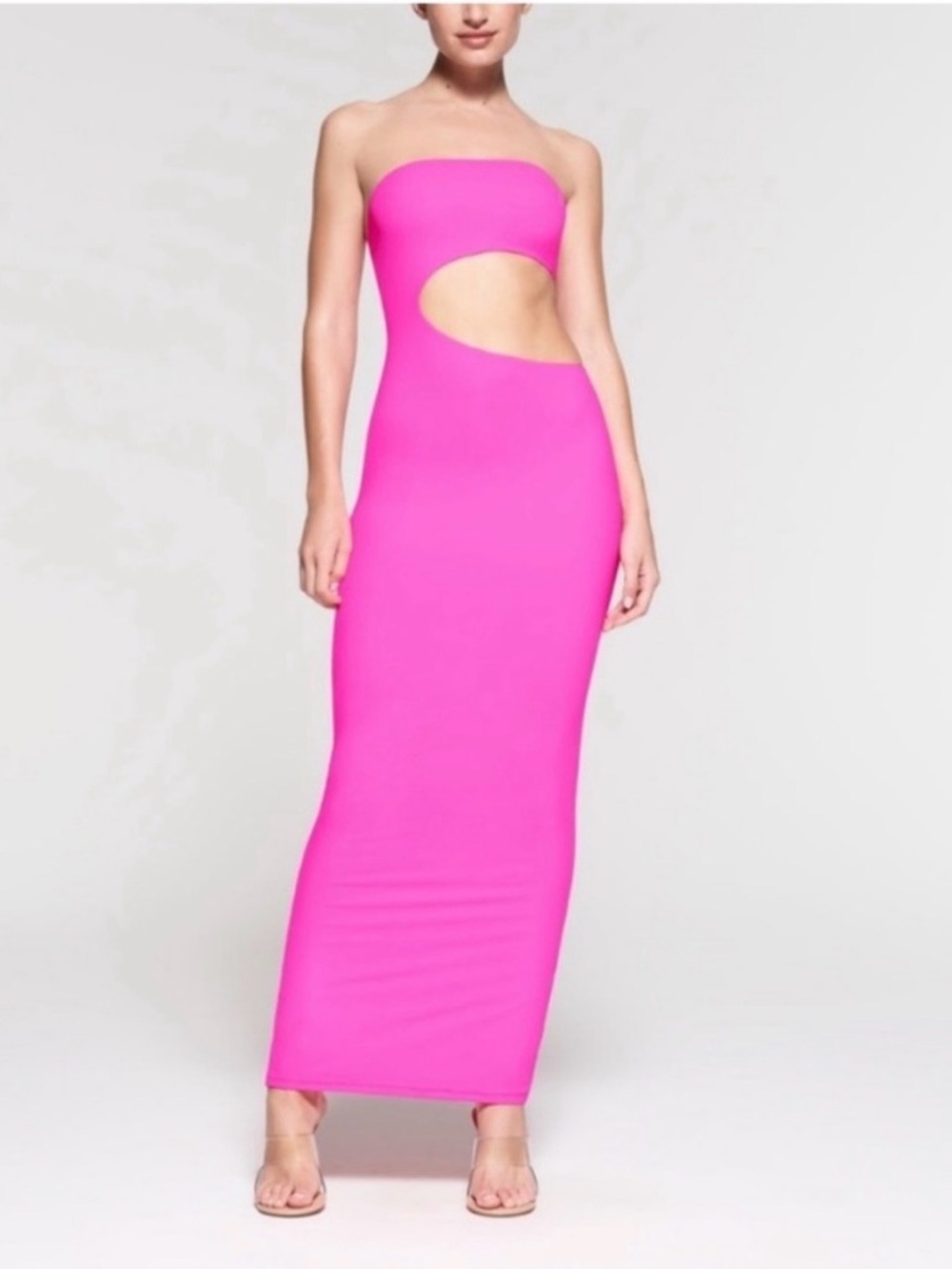 SKIMS Strapless Hot Pink Cutout Maxi Dress